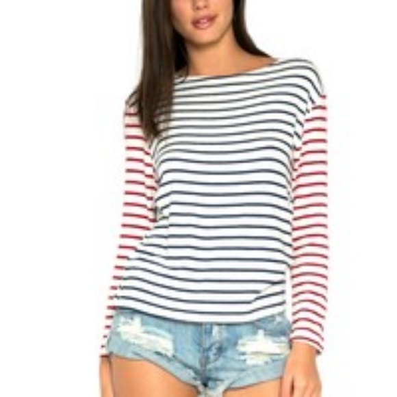 Neptune Long Sleeve Navy/Red Stripe - Picture 1 of 8